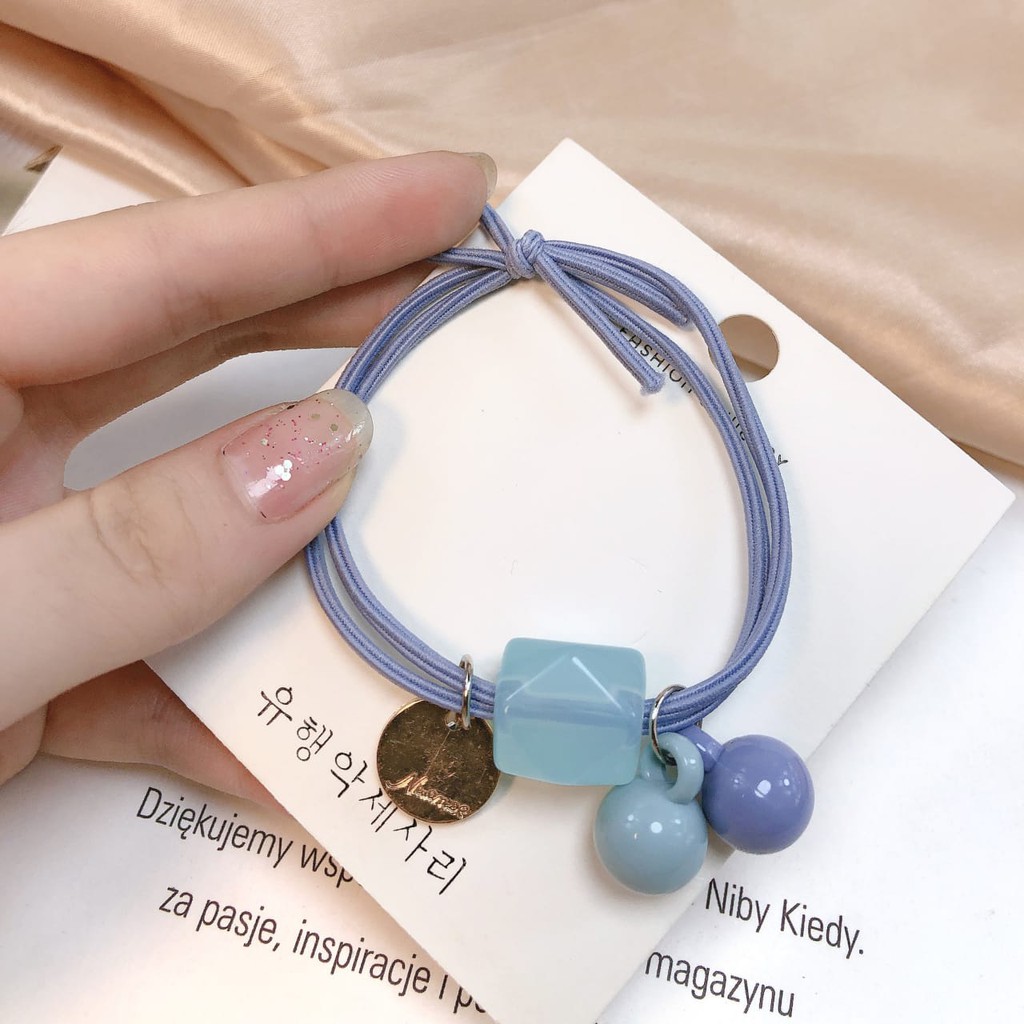 Grosir - F899 Karet Rambut Fashion / Ikat Rambut Korean Style / Kuncir Rambut Wanita-Biru