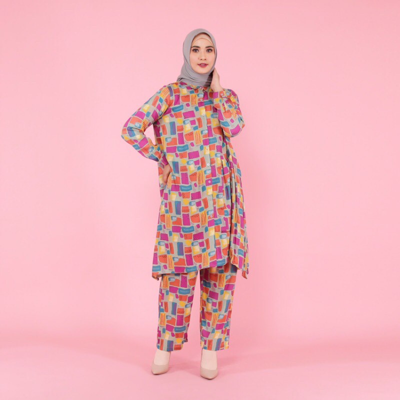 Tunik / homey set / piyama set / baju set polos / Ayana Set by ROOŚ - Bright