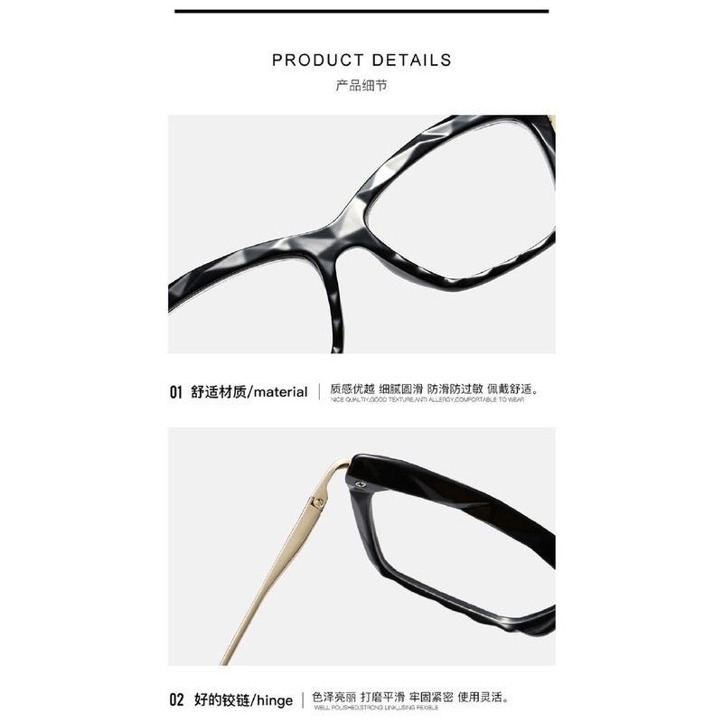 (YUZHU) Bayar di Tempat INS Fashion Retro Cat Eye Wanita Kacamata Frame Anti Blue Eyeglasses