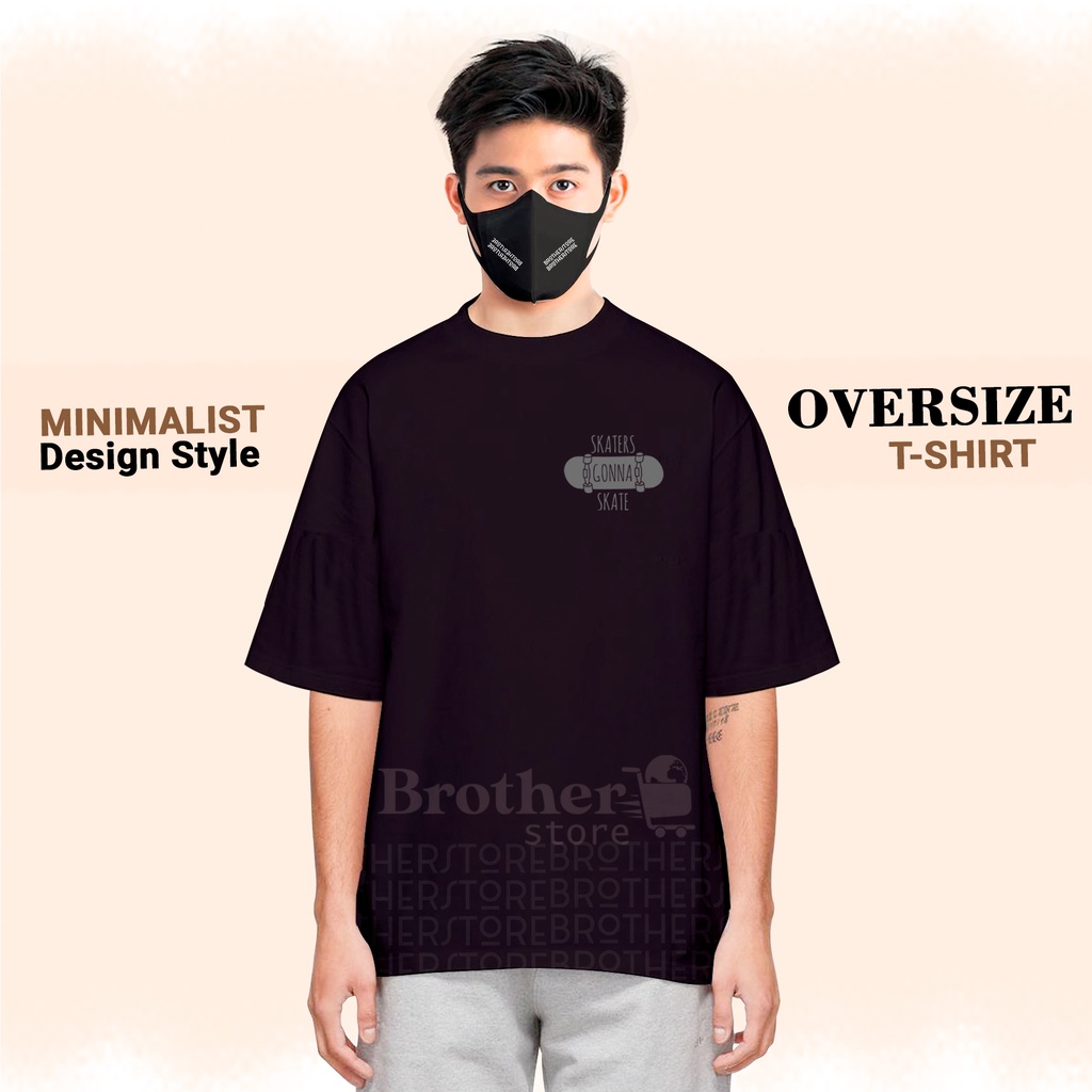 ( PROMO COD ) OFFICIALOQONIC l OVERSIZE PRIA &amp; WANITA COTTON COMBED 24s BAJU BIG SIZE KOREAN STYLE TSHIRT OVERSIZED l Gonna Skate