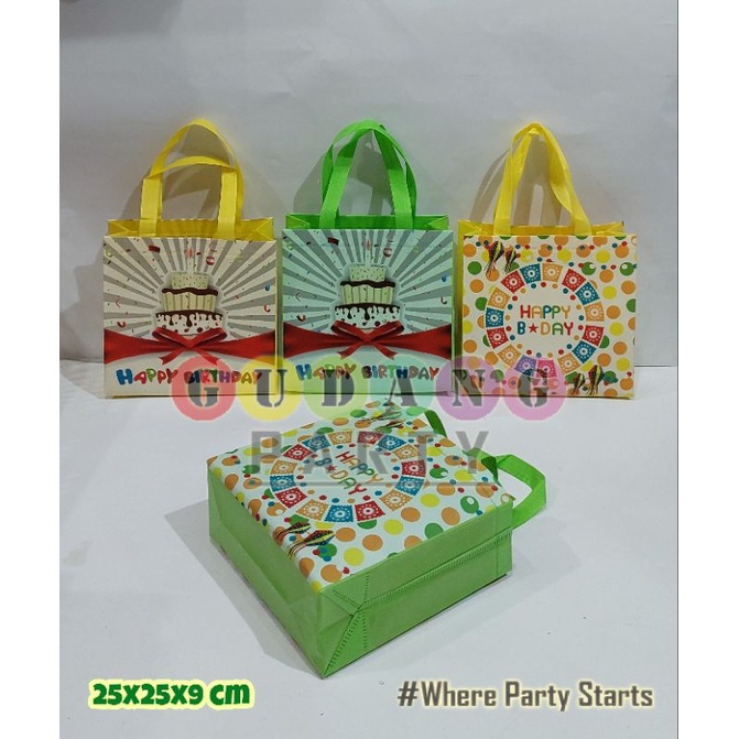 

Spunbond Laminasi HB/Tas Ultah/Goody Bag/Tas Souvenir/Tas Bingkisan