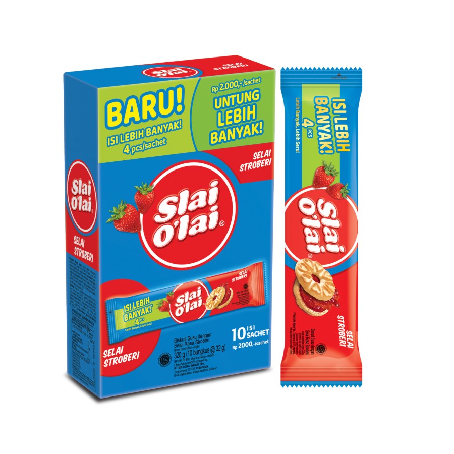 BISKUIT ROMA SLAI O'LAI STRAWBERRY SACHET 24GR