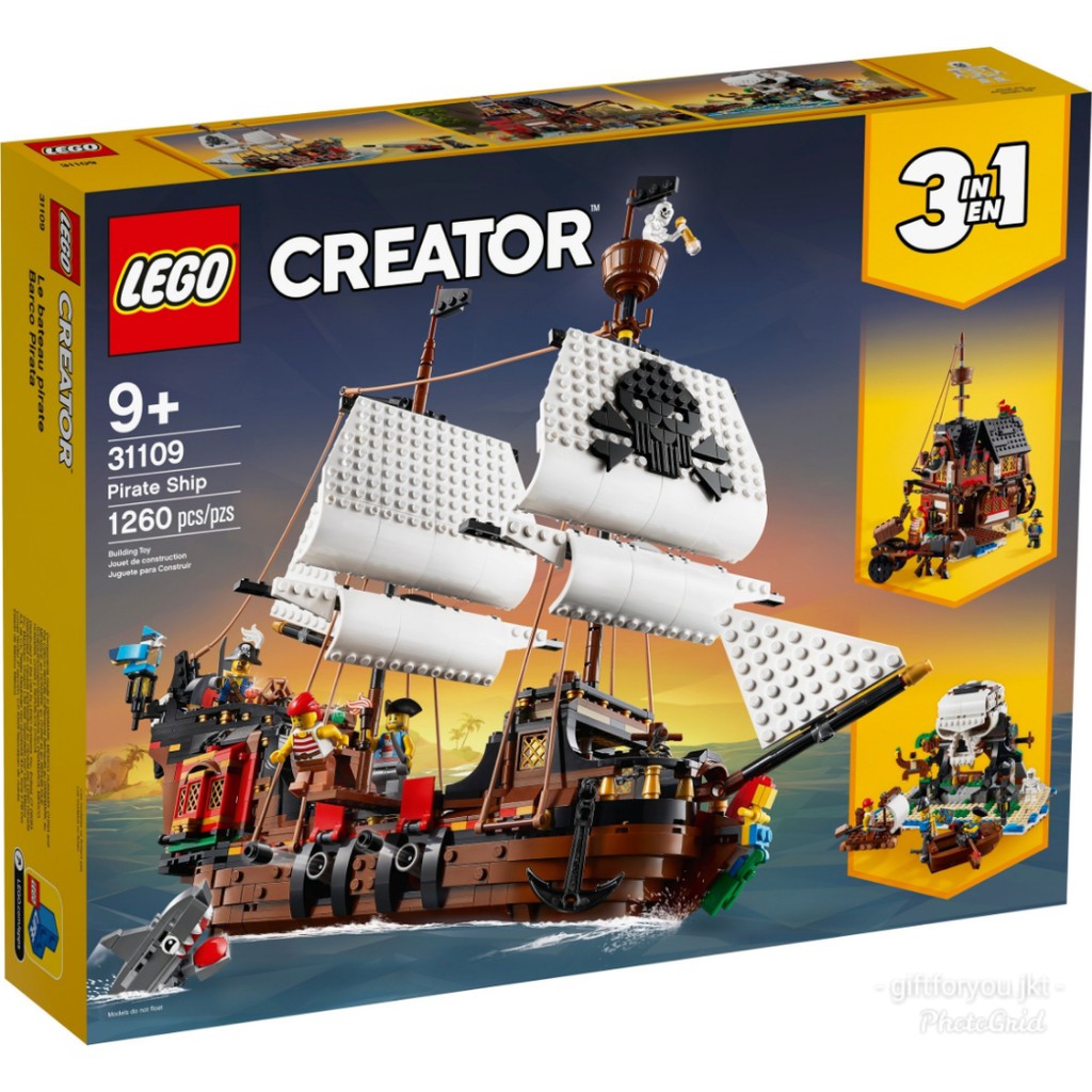Lego Creator 3in1 Pirate Ship Mainan Anak Kapal Bricks Original No. 31109