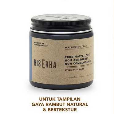 ⭐BAGUS⭐ HIS ERHA MATIFYING CLAY 120G | Pomade Rambut