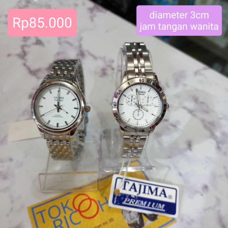 (Toko Ricoh) Original TAJIMA PREMIUM watch / jam tangan wanita bahan stainless warna silver
