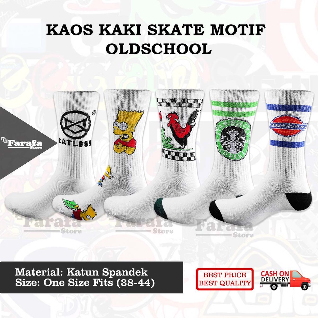 Kaos Kaki Skate Kaos Kaki Distro Kaos Kaki Old School Motif Bahan Katun Premium