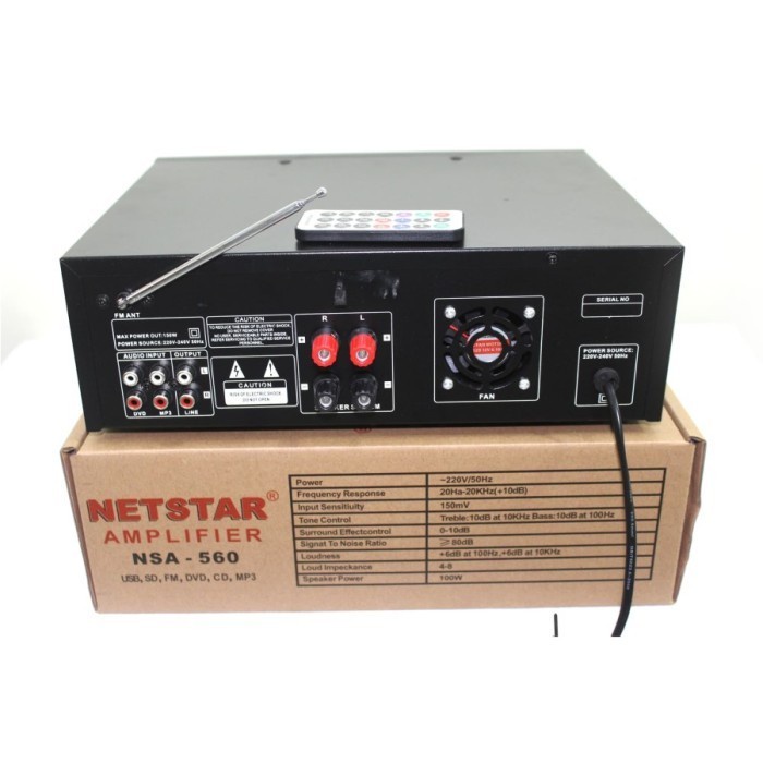 Amplifier NETSTAR NSA-560 Bluetooth,FM,USB SD CARD,JAK MIC KARAOKE