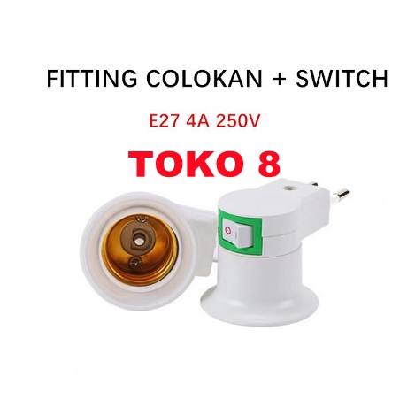 FITTING LAMPU COLOK ON OFF + SWITCH E27 LAMP HOLDER