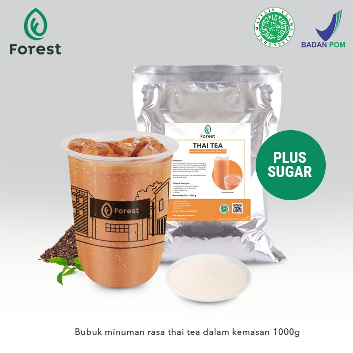 

DISKON - (BISA COD) Bubuk Minuman Rasa THAI TEA 1000g Plus Gula - FOREST Bubble Drink - POWDR+BUBLEWRAP