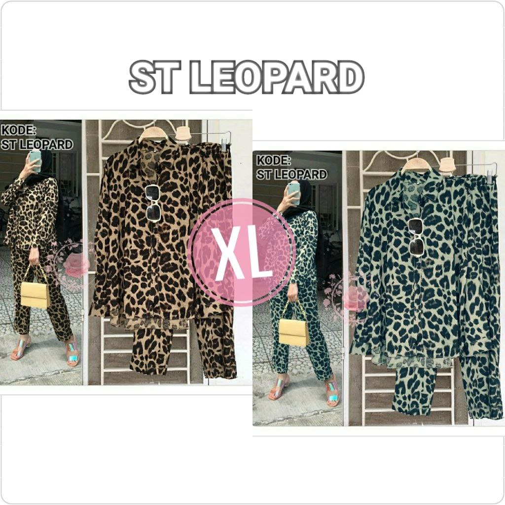 SETELAN LEO 5XL 4XL 3XL 2XL XL / 5ukuran MOTIF MACAN TUTUL / FASHION PAKAIAN WANITA TERLARIS TERBARU / BAJU PESTA SET