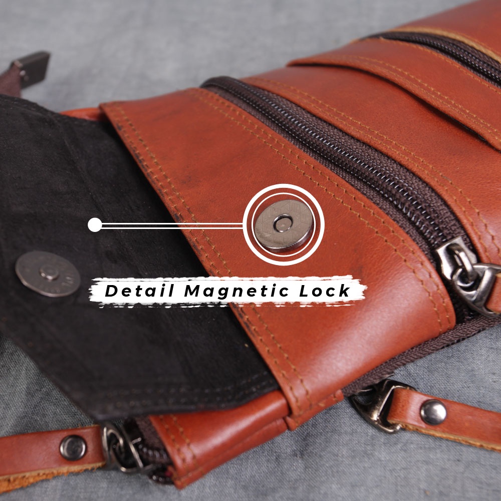Tas Selempang Pria Wanita Kulit Asli Tas Slempang Pria Kulit Sapi Asli Tas Selempang MULTIFUNGSI P052 GARANSI ORIGINAL