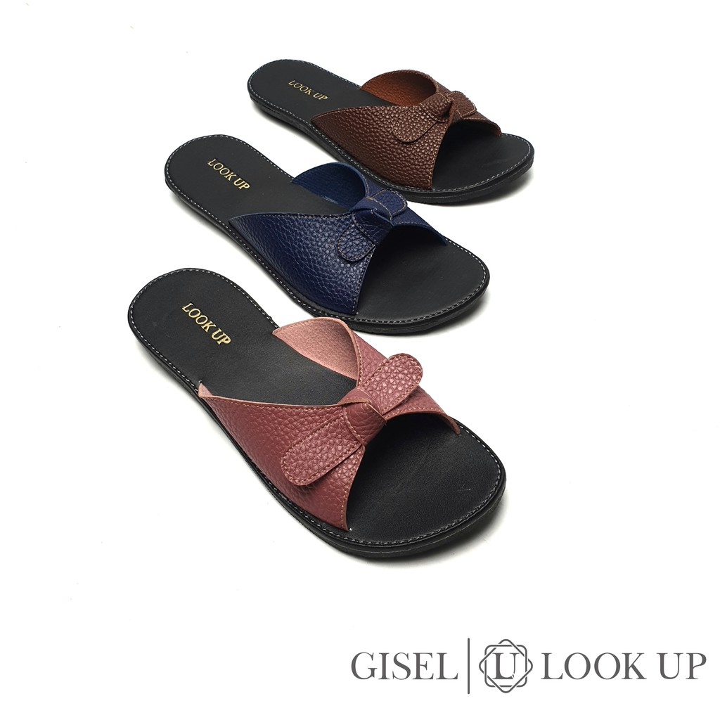 Sandal Papirut Look Up  Sandal Wanita Papirut Murah Bisa COD Sandal Kulit Kokop Pita PSHGSL - GISEL