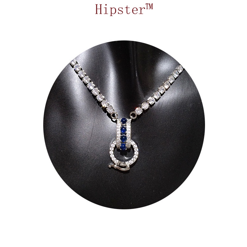 Hot Fashion Classic White Gold Natural Sapphire Pendant Necklace