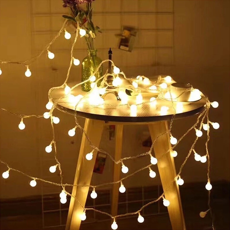 2m 3meter 6M Bola Bulat Lampu String LED Daya USB Tahan Air Lampu Peri Luar Ruangan Untuk Pohon Natal Garland Xmas Dekorasi Pesta Pernikahan