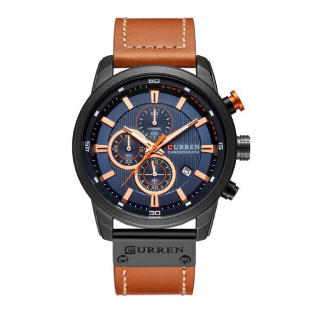 WATCH CURREN 8291/FREE BOX POLOS/LEATHER