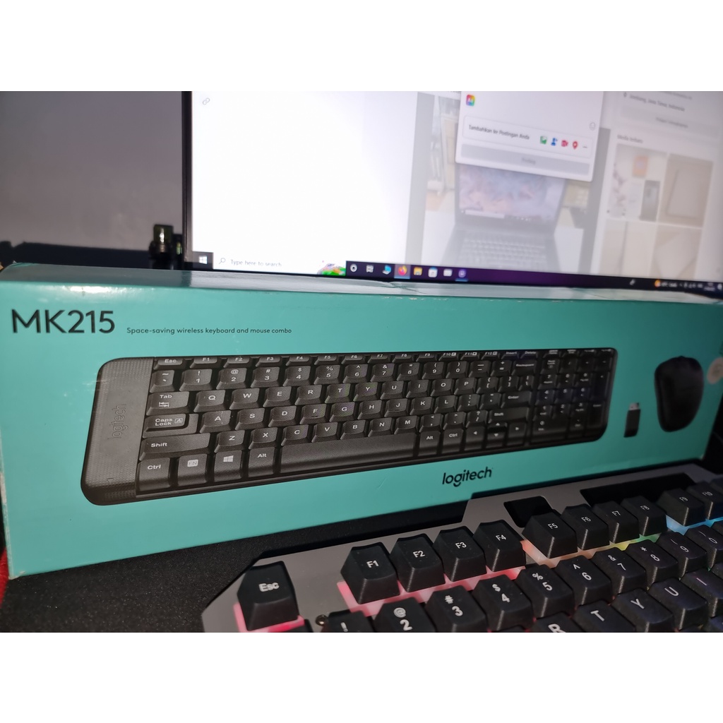mouse keyboard wireless bekas Logitech MK215