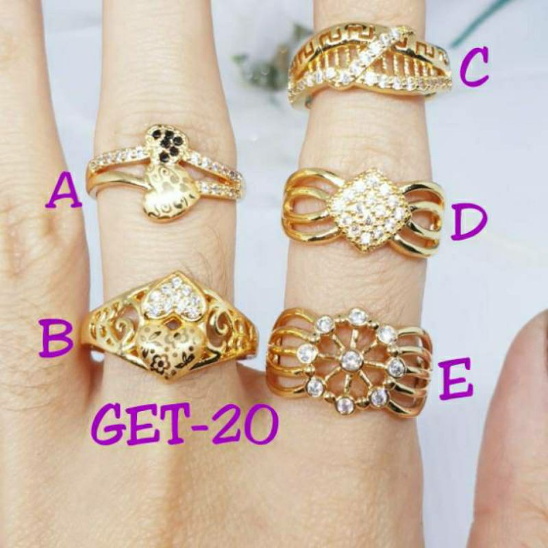 Cincin xuping dewasa(GET-20)lapis mas uk6-7-8