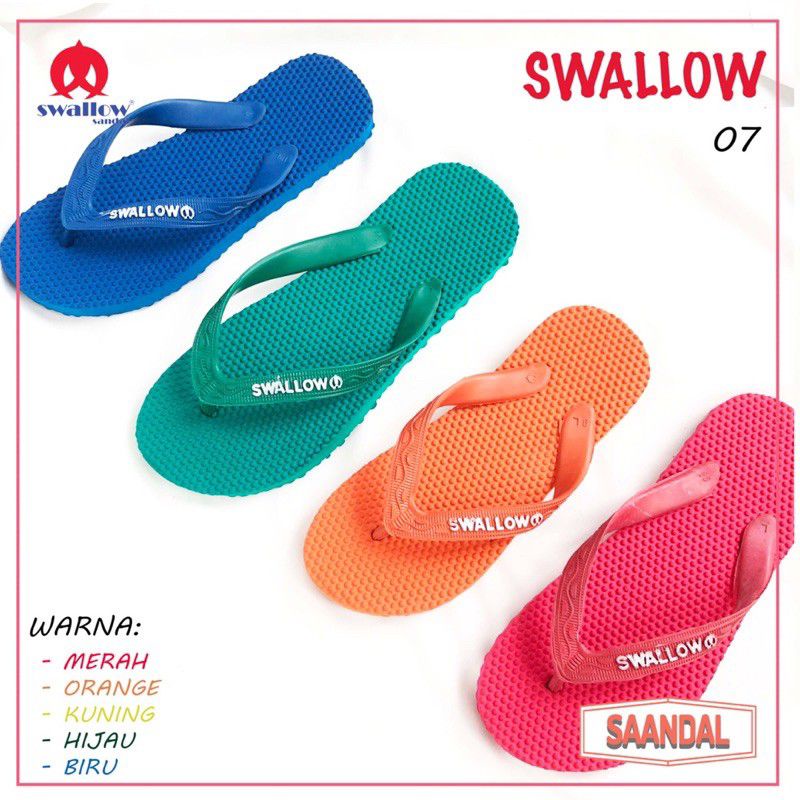 Sandal jepit Swallow  duri ORIGINAL dewasa &amp; anak warna warni grigi  (Size 7-10,5)