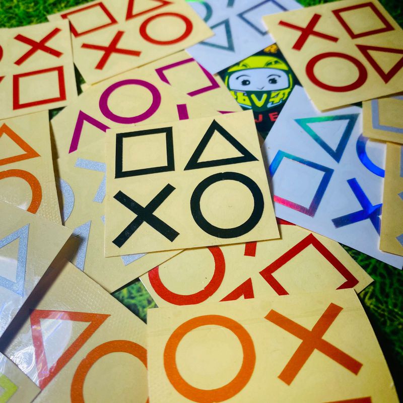 Stiker kode stik ps kotak segitiga bulat x cuting sticker 1pcs