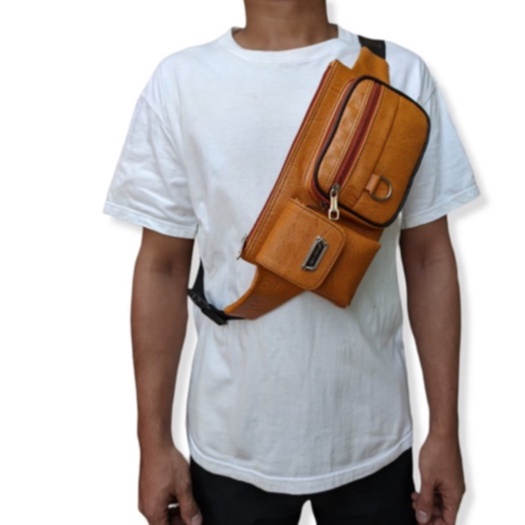 Waist Bag Tas Pinggang Tas Selempang Terbaru Polo Amstar Kulit PU Leather Premium Import Quality