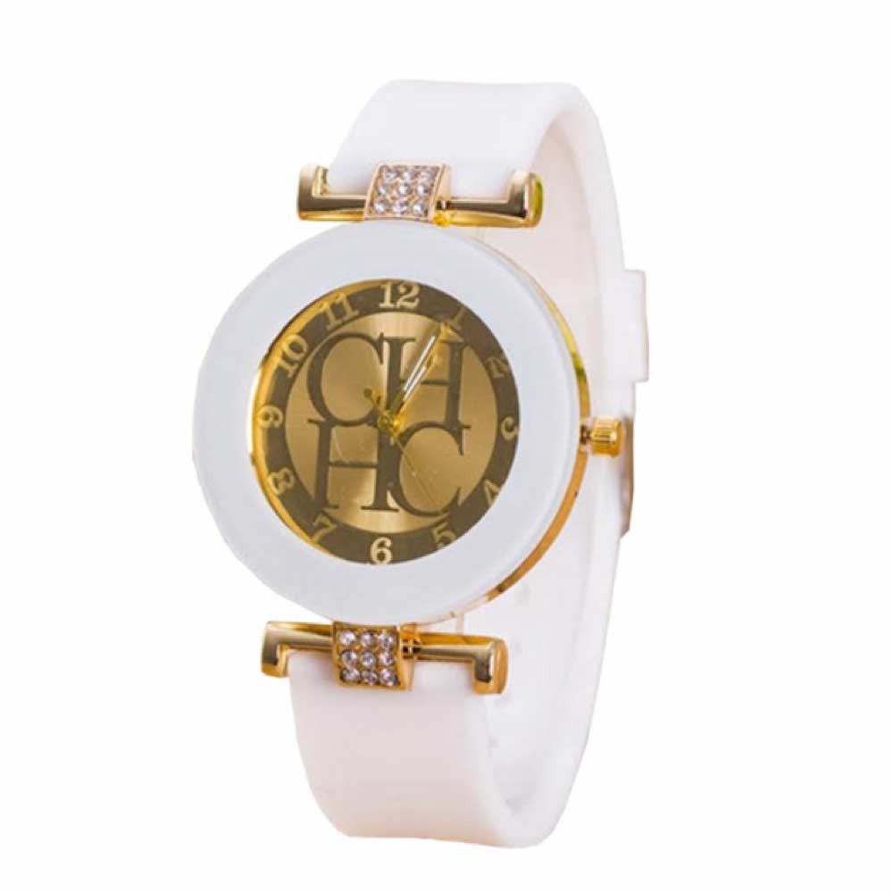 CHHC Diamond [ Putih ] Jam Tangan Analog Wanita - Strap Rubber