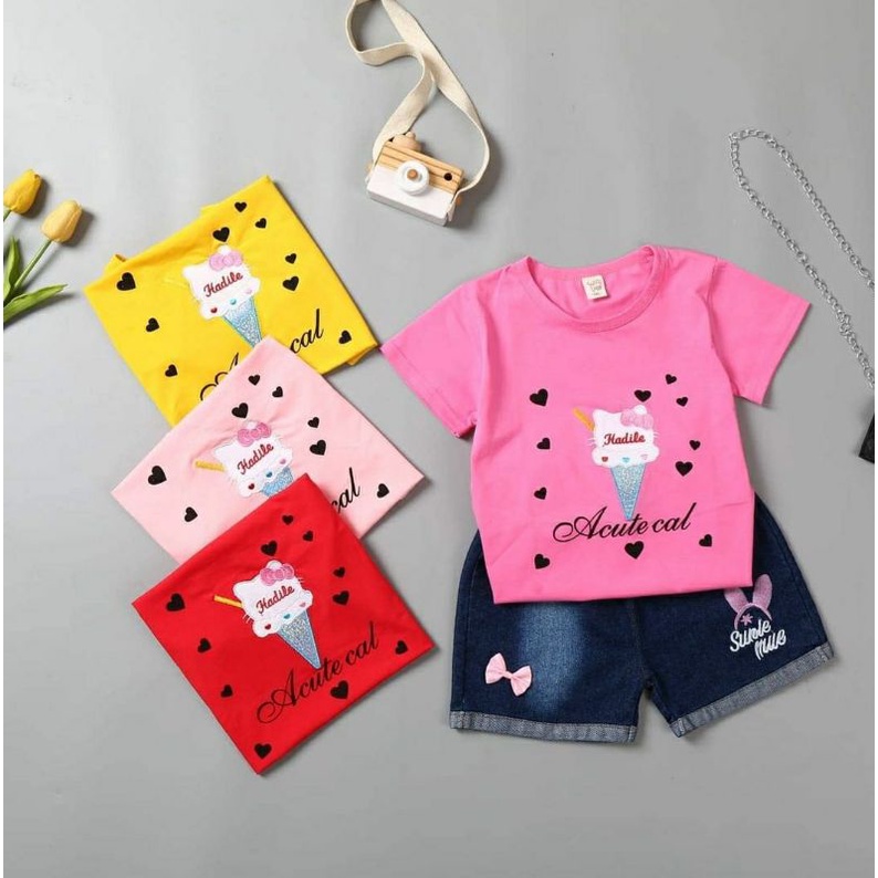 setelan baju anak perempuan/import 2-5 tahun/kaos anak perempuan