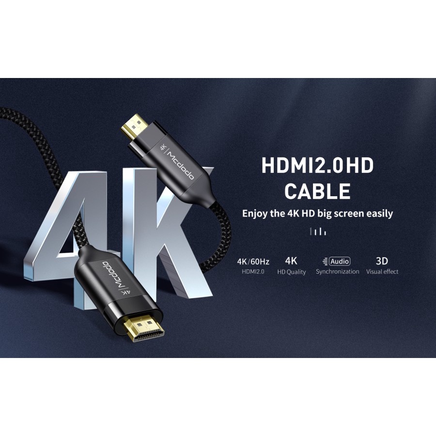 MCDODO Kabel HDMI To HDMI 4K PC / Proyektor / TV / PS4 HD Audio CA-718