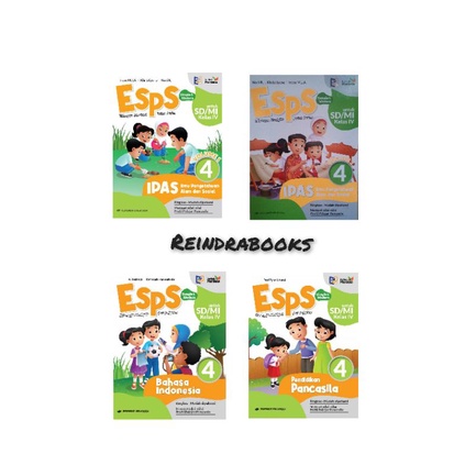 Buku Esps IPAS vol 1&2,B.indonesia,PPKN SD/MI kelas 4 kurikulum Merdeka