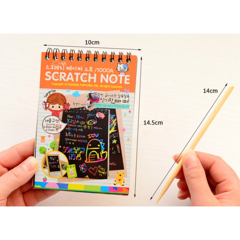 SCRATCH NOTE Black Paper Graffiti DIY Coils Drawing Book Colorful Paper / Mini Notes Kecil Gesek