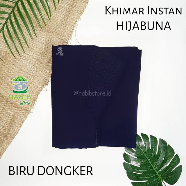 Khimar Instan Hijabuna Biru Tua / Dongker / Navy - Jilbab kerudung syar'i / syari wolfis / wolvis / 