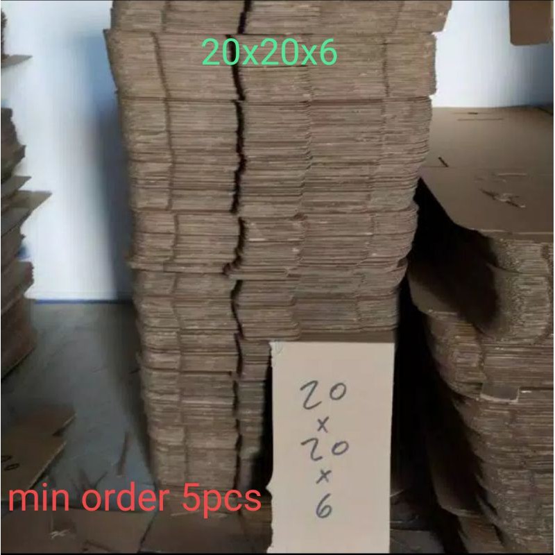 

Kardus packing die cut 20x20x6. 2100per pcs
