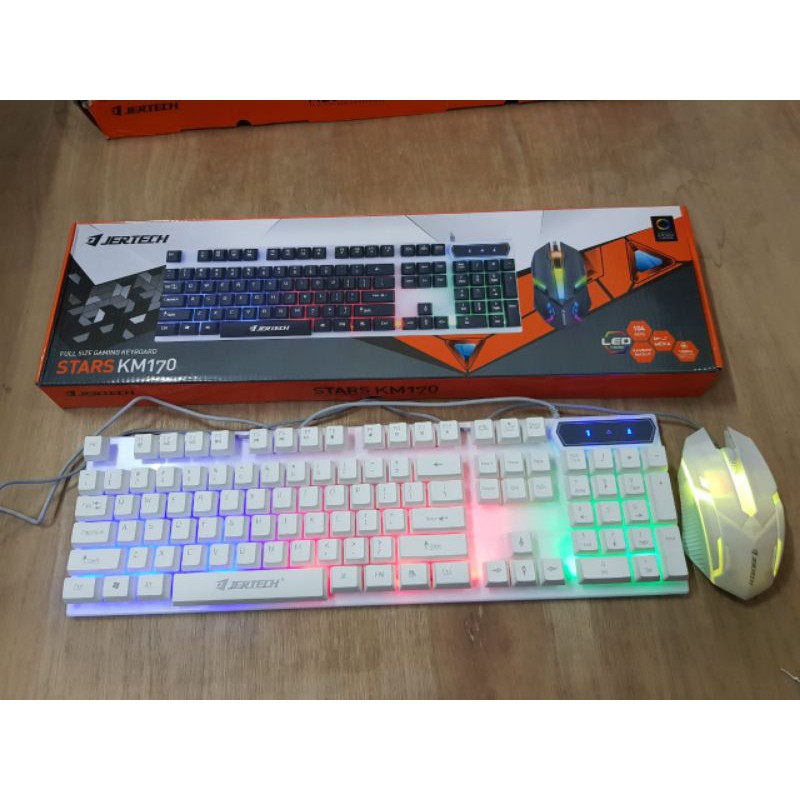 PAKET GAMING KEYBOARD MOUSE LED Jertech Stars KM170