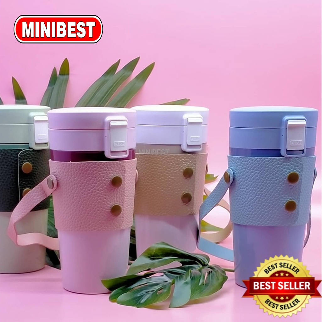 Botol Minum Korea Tumbler Termos Kopi Teh Portable Gelas Kaca Anti Tumpah 360ml