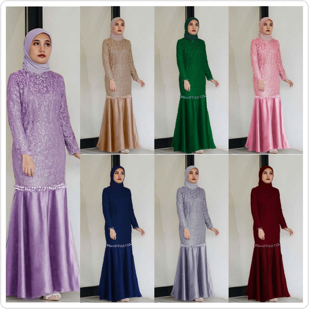 MAXI ANADIA rD / GAMIS NIKAHAN / MAXI DRESS PERNIKAHAN / ANADIA DRESS LEBARAN / gamis duyung brukat / baju pesta dres pesta