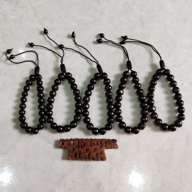 ( SUPER MURAH ) Grosir 5 pcs gelang kokka kaukah fukakah koka bulat kpl 8 mm hitam