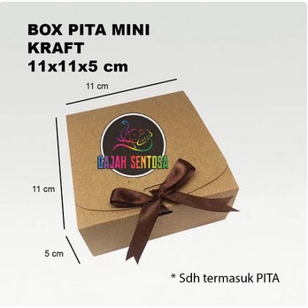 

KOTAK / BOX GIFT / HADIAH SOUVENIR PITA MINI KRAFT 11x11x5 cm