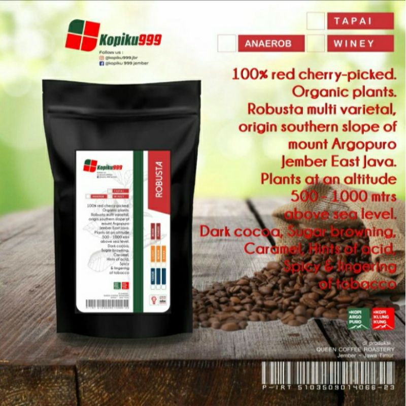 

KOPI ROBUSTA ARGOPURO TAPAI NATURAL 1KG