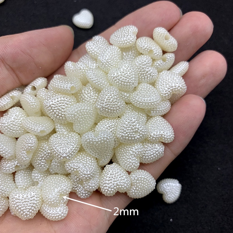 50Pcs/Pack 12mm Acrylic Pearl Peach Heart Beads