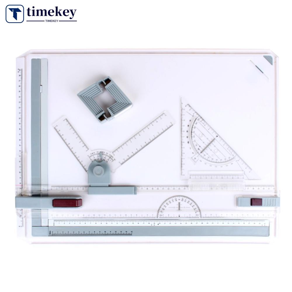 Timekey Set Penggaris Meja Arsitektural A3 Sudut Adjustable V1Y4