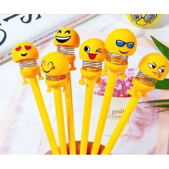 PULPEN SPRING DOLL PULPEN KARAKTER EMOJI PER GOYANG BALLPOINT PGM PM22