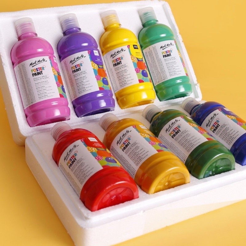 Mont Marte Finger Paint Washable Poster Paint 500ML Washable Paint Cat Gouache Mainan Mewarnai Anak Mainan Cat Anak Mainan Montessori Perlengkapan Cat Air Anak Washable