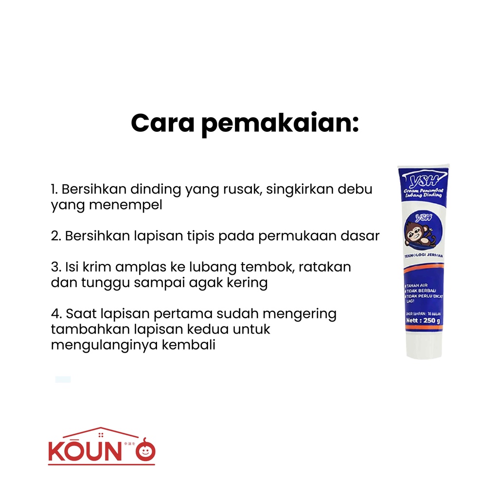 Dempul Tembok Krim Penambal Dinding Wall Repair Pasta Dempul Cream Penutup Dinding Waterproof 3 in 1