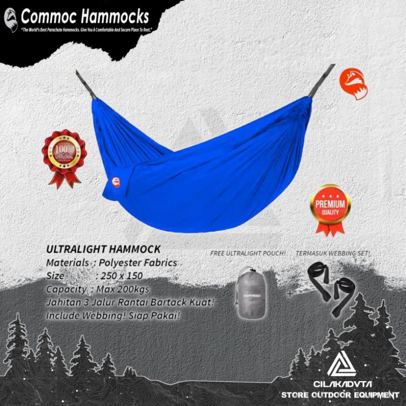 commoc hammock basic ORIGINAL free tali wibing dan pouch