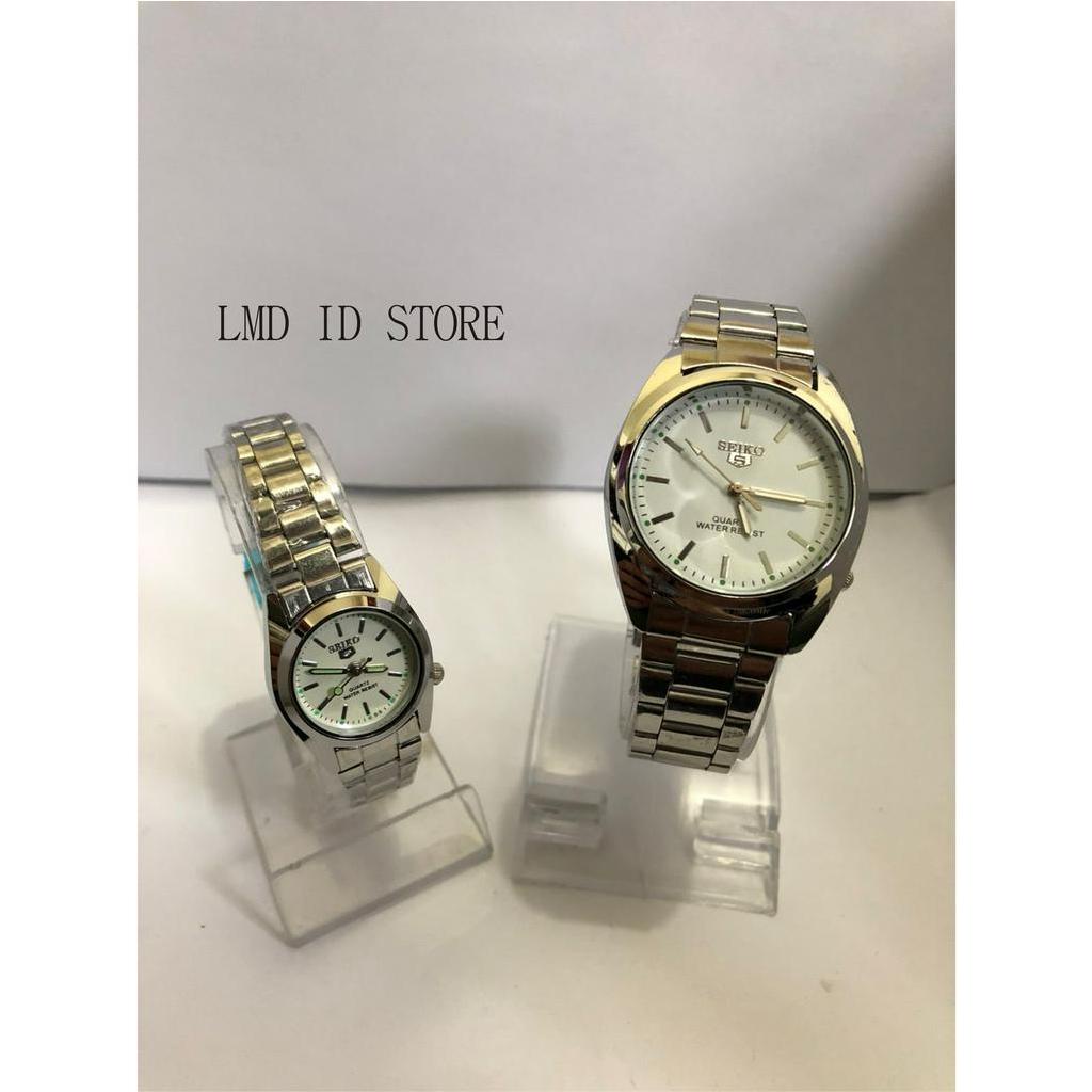 COUPLE Jam Tangan S3ik0 Warna Gold Terlaris Terfaforit-jam Tangan Warna silver putih