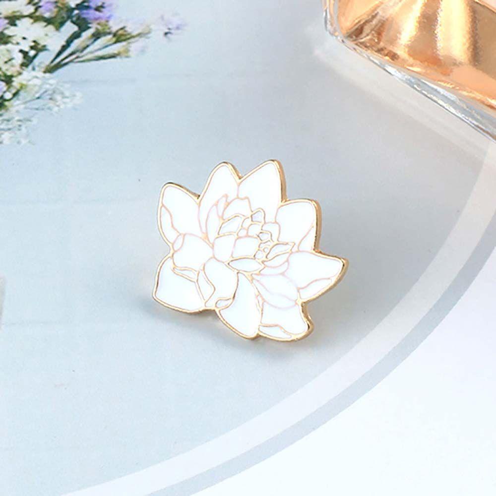 [Elegan] Bunga Teratai Bros Hadiah Untuk Anak-Anak Kerah Bros Buddhisme Perhiasan Aksesoris Putih Bunga Teratai Perjalanan Peringatan Kerah Pin Enamel Pin