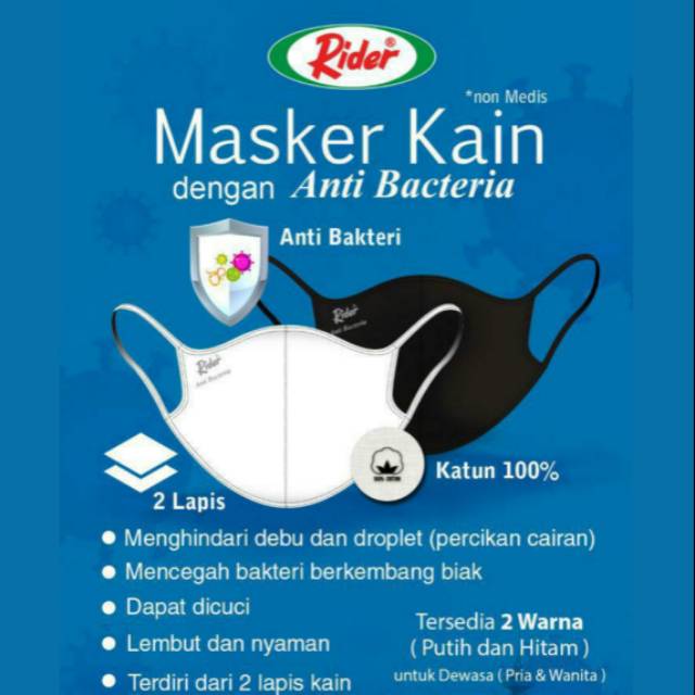 Masker Kain Hijab || Non Hijab || Anak-anak original by Rider