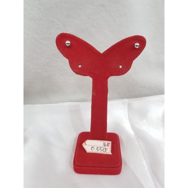 GW597L371L giwang model bulat polos emas putih asli berat 0.550 kadar 70% 16k