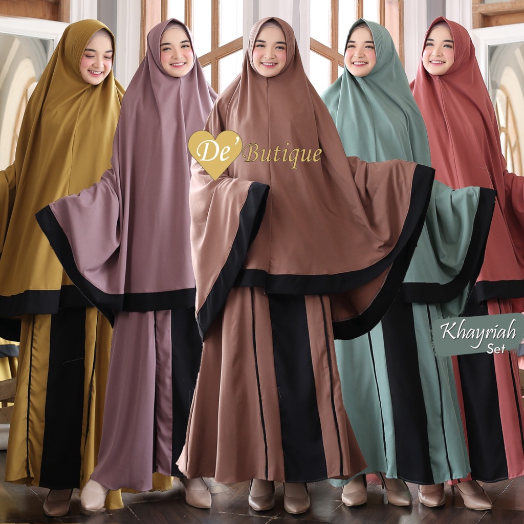 GAMIS SET HIJAB KHAYRIAH BY DE BUTIQUE/ GAMIS ITY CREPE/ GAMIS SET SYARI/ GAMIS SET ITY CREPE