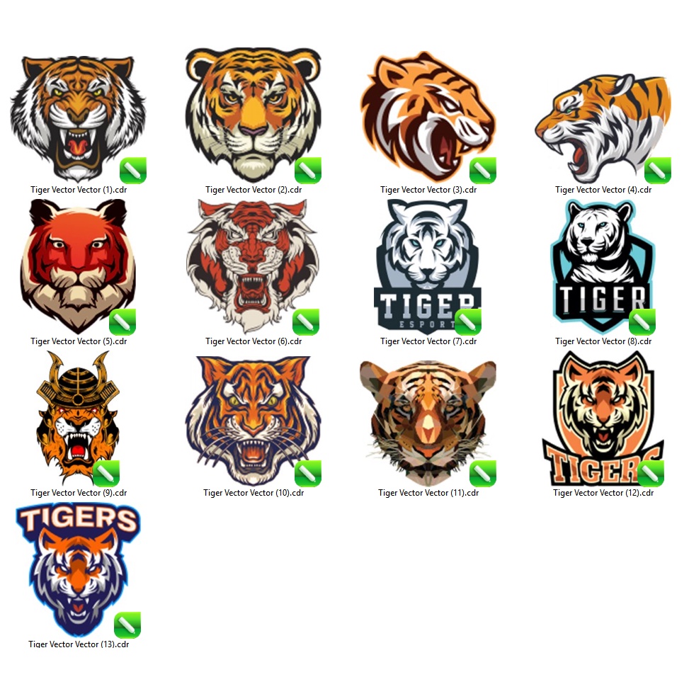 Tiger Vector Set - Coreldraw