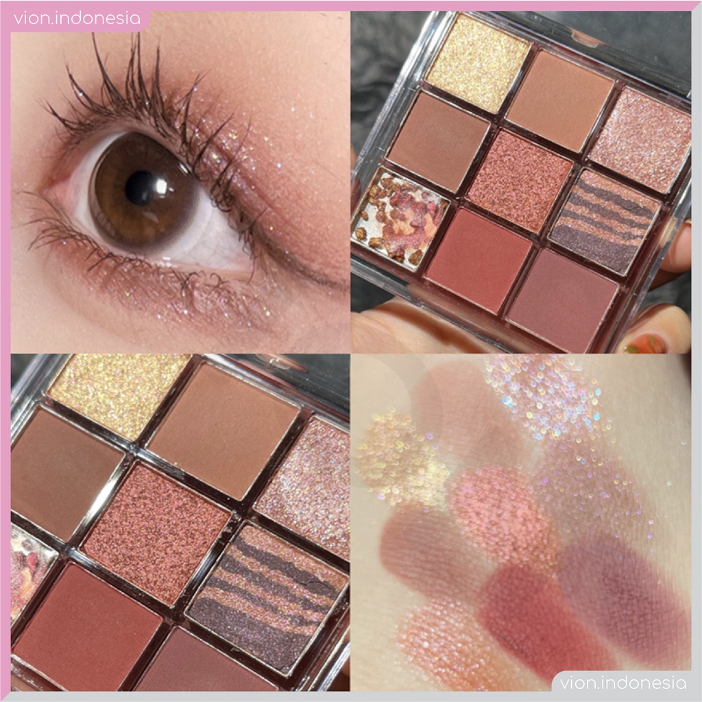 DIKALU / MINIPINK Coco Venus Korean Eyeshadow Palette 9 Colors Warna Pigmented Eyeshadow Glitter LAMEILA Original DI001